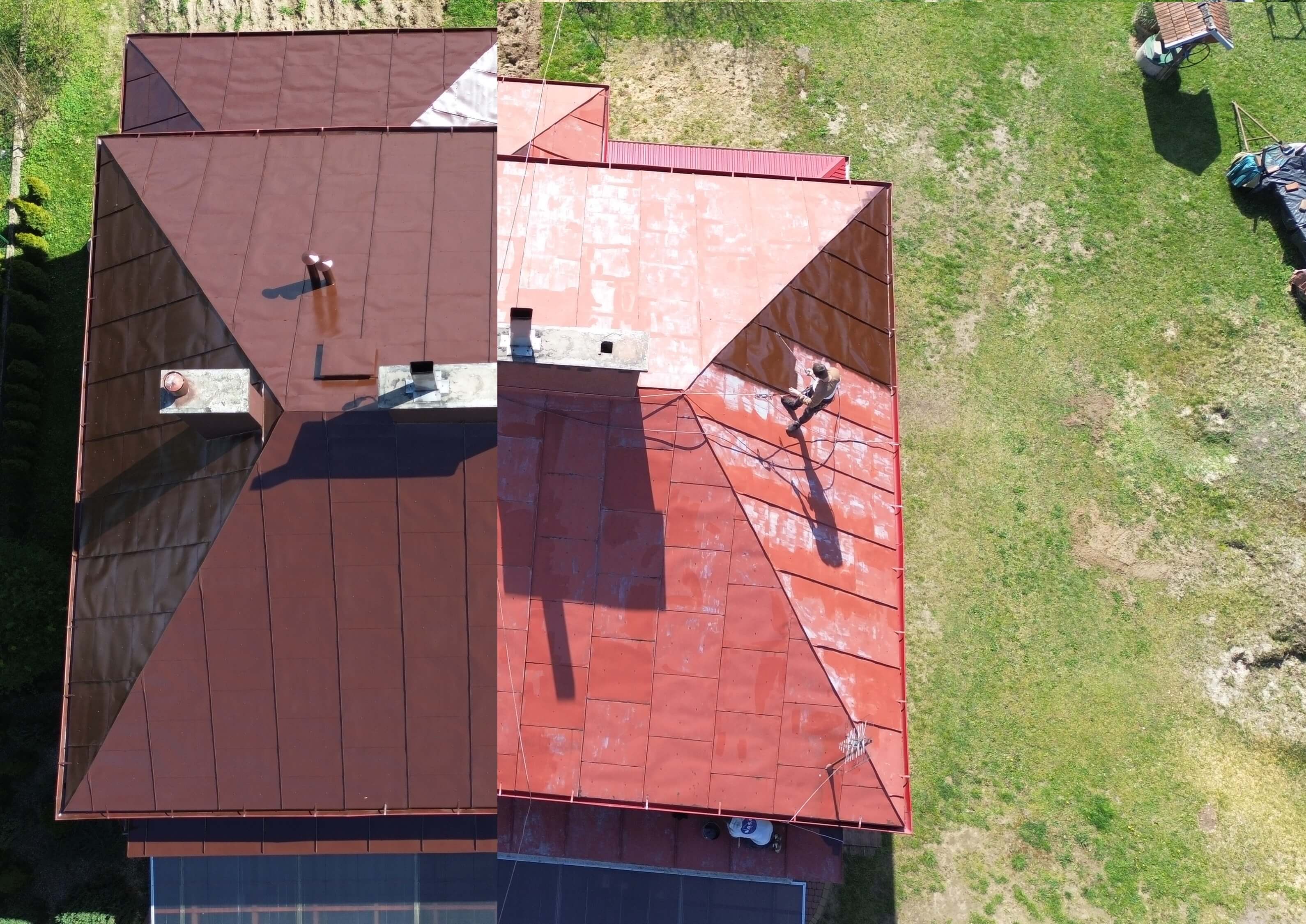 Malowanie dachu Tarnobrzeg przed i po 2025