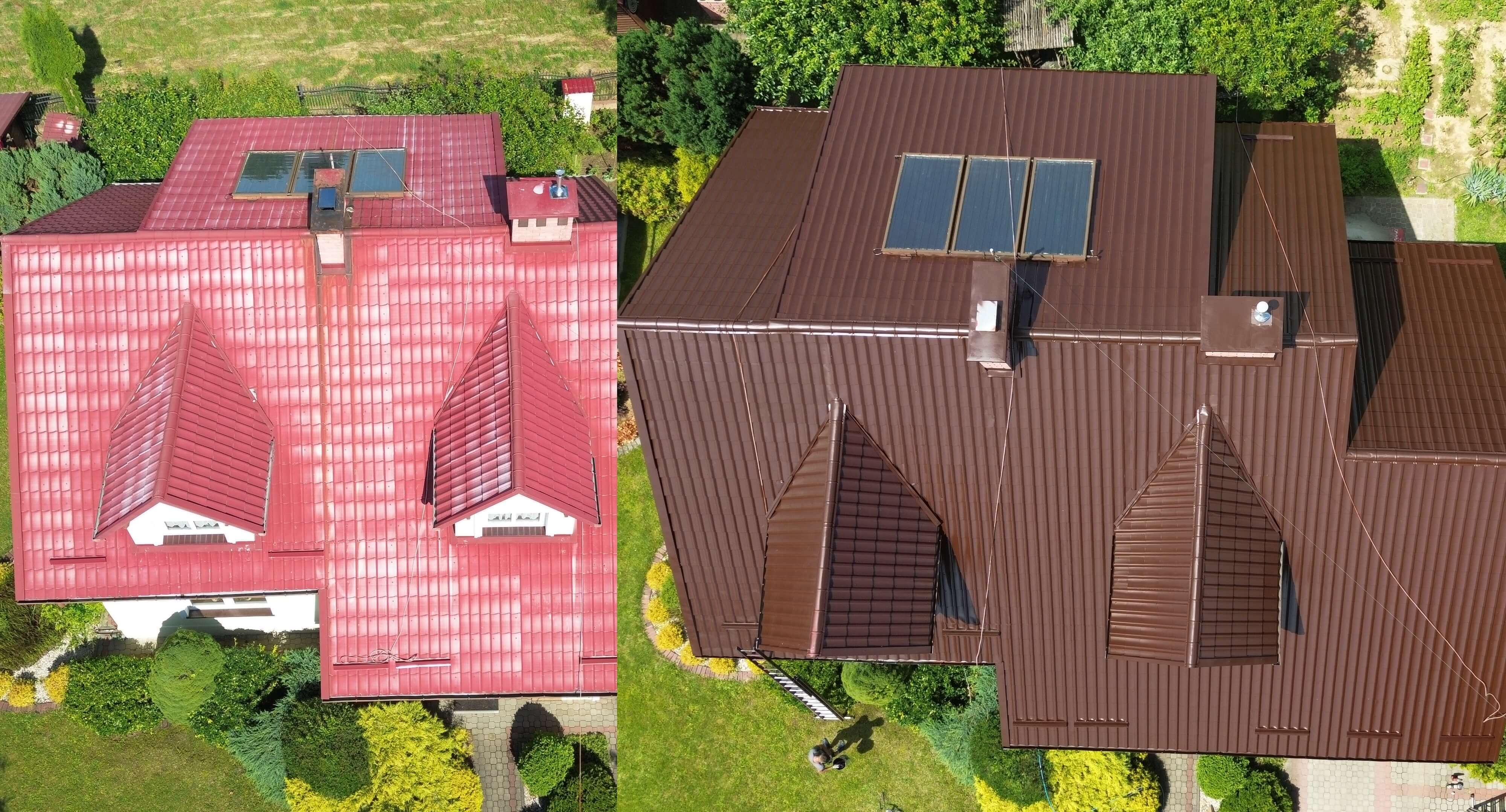 Zabezpieczenie komina rynien i okien przed malowaniem dachu